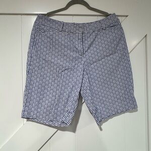 Talbots Women’s Blue and White Patterned Shorts